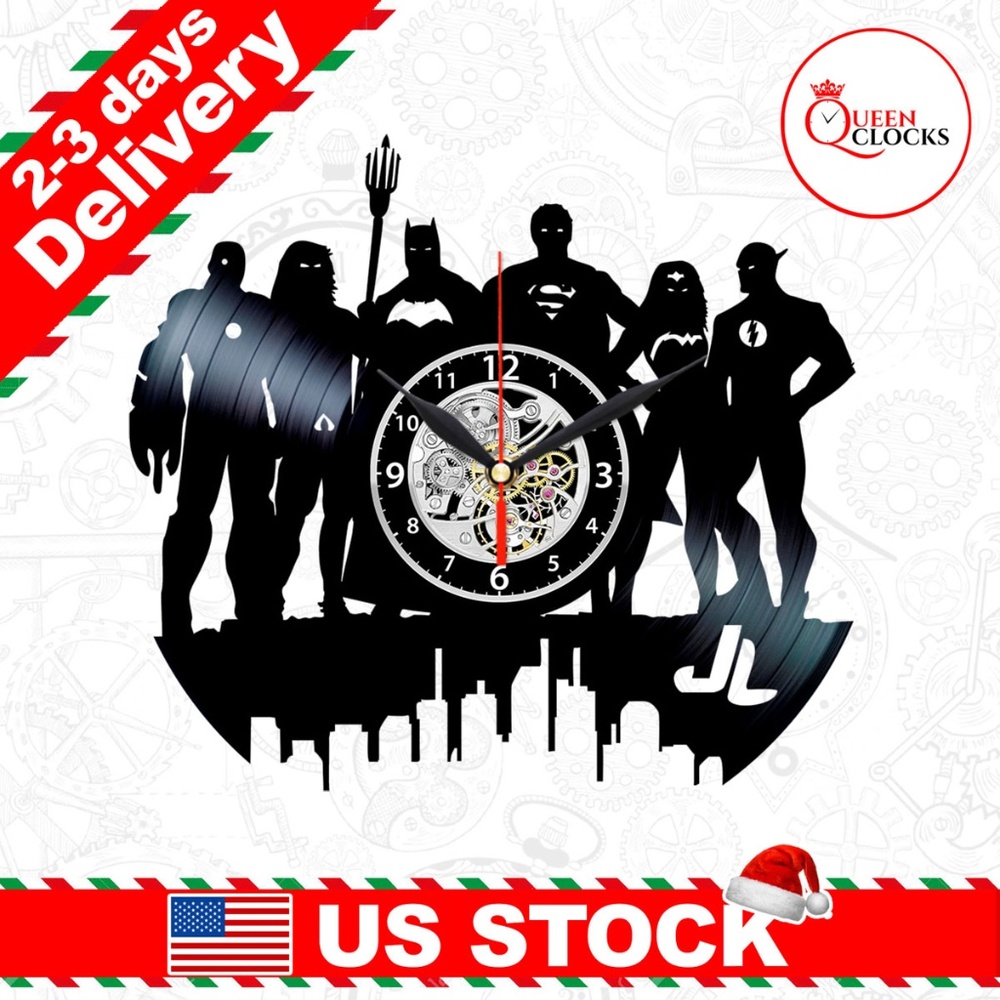 Justice League Clock Wonder Woman Vinyl Decor Gift